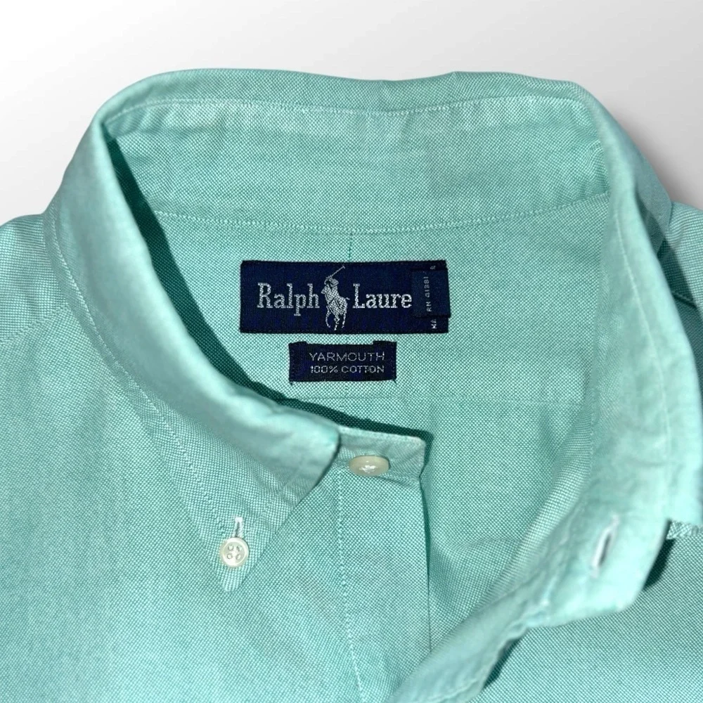 Ralph Lauren Yarmouth Button-Down Shirt L/S Mint Green Oxford 16 X 33